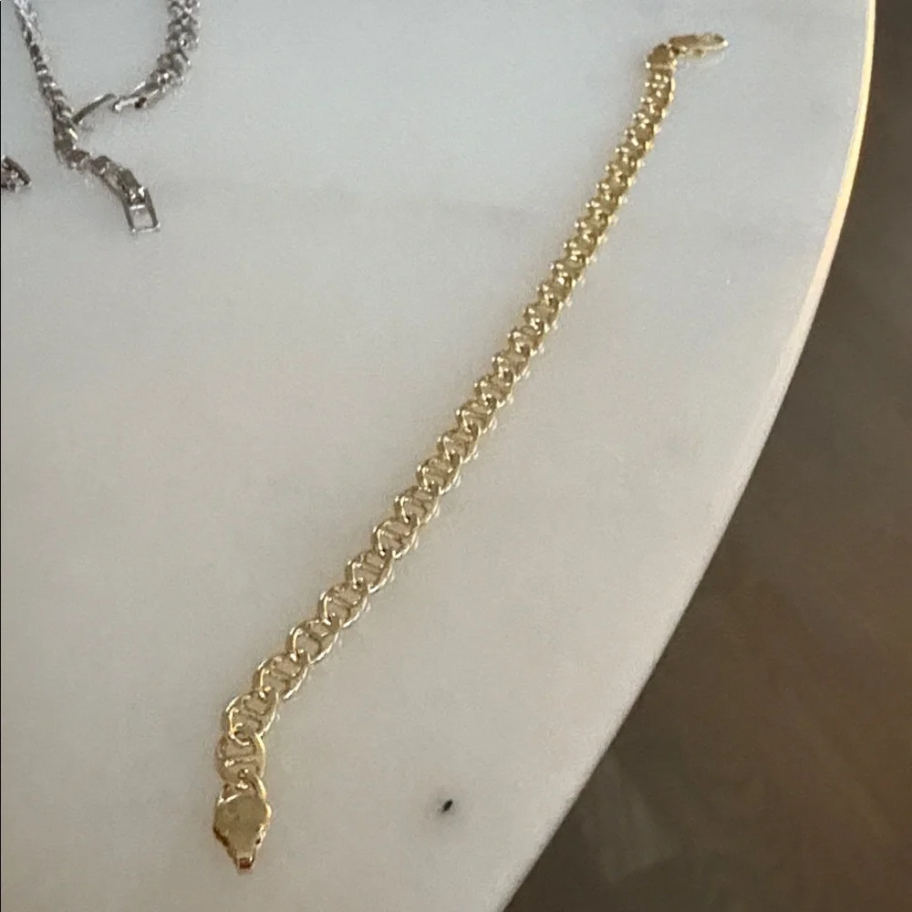 New 14k Gold Plated Cuban Curb link Bracelet #79